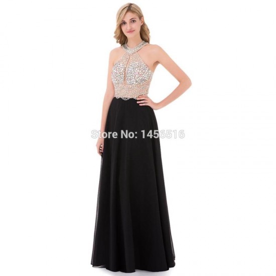 High Low Stain Prom Dress O Neck Lace Dress