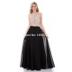 High Low Stain Prom Dress O Neck Lace Dress