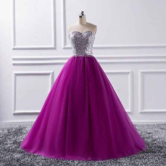 Long Sleeve V-Neck Sheer Back Lace Prom Dress