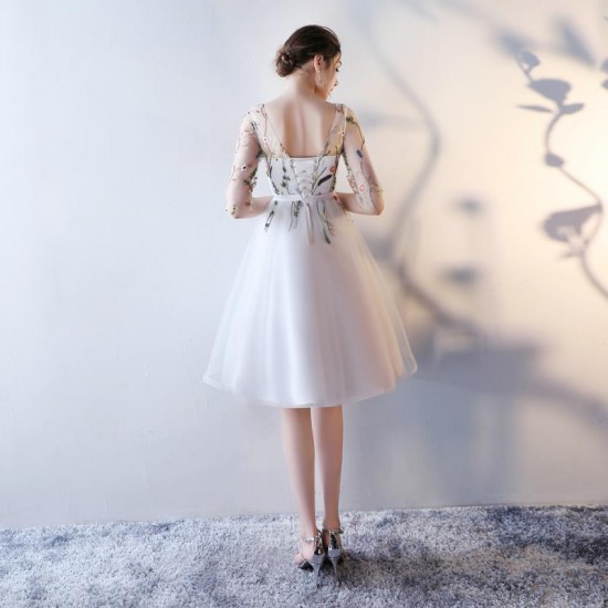 Women Short White Chiffon Prom Dress