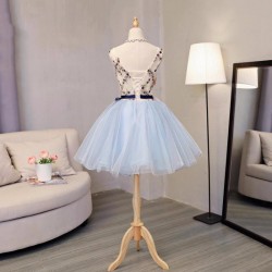 Light Blue Prom Dress Ball Gowns Short Homecoming Dress