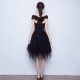 Black Short Knee Length Tulle Evening Party Prom Dress Black Short Knee Length Tulle Evening Party Prom Dress
