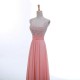 Spaghetti Strap Lace Up Back Beadings Prom Dress