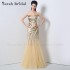 Gold Sequined Shape Prom Dresses Mermaid Long Gowns