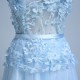 A Line Long Prom Dress Light Blue Gown