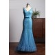 Mermaid Prom Dresses V-neck Floor Length Beading Sequins