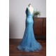 Mermaid Prom Dresses V-neck Floor Length Beading Sequins