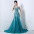 Blue Embroidery Prom Dress Mermaid Long Evening Gowns Beading