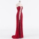 Red Mermaid Sweetheart Beaded Slit Long Prom Dress Red Mermaid Sweetheart Beaded Slit Long Prom Dress