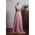 Elegant Pink Prom Dress Long Beading Halter Chiffon Homecoming Dress