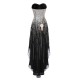 Sequined Prom Dress Strapless Floor-length High Low Party Dress