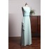 Simple Long Prom Dress Scoop Sleeveless Floor Length Evening Gowns