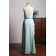 Simple Long Prom Dress Scoop Sleeveless Floor Length Evening Gowns