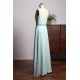 Simple Long Prom Dress Scoop Sleeveless Floor Length Evening Gowns