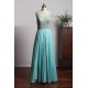 Long Prom Dress Scoop Sleeveless A-Line Beaded Chiffon Evening Dresses