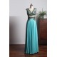 Scoop Cap Sleeve A-Line Floor Length Beading Long Evening Dress