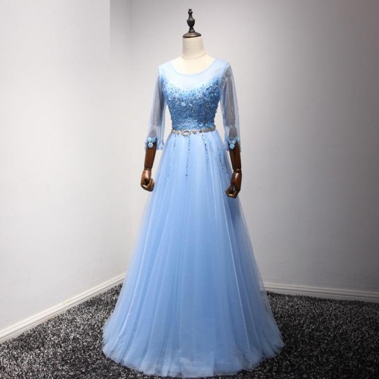 Golden Prom Dress Appliques Pearls Party Gown Golden Prom Dress Appliques Pearls Party Gown