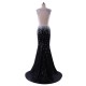 Backless Beading Sequin Long Prom Dress