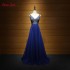 Beading A-line Prom Dress Simple Party Gown Sexy Deep V-neck Formal Dress