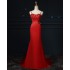 Elegant Taffeta Mermaid Prom Dress Beading Spaghetti Strap