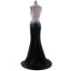 Backless Beading Sequin Long Prom Dress