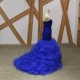 Royal Blue Mermaid Prom Dress Backless Long Formal Dress