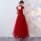 Burgundy Prom Dress Sexy Casual Long High-Neck Beading