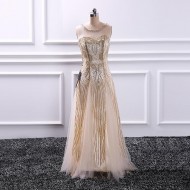 Sexy Long Prom Dress Floor Length Sequined Evening Gowns