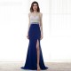 Mermaid Long Prom Dress Beadings Sexy Slipt Royal Blue