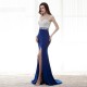 Mermaid Long Prom Dress Beadings Sexy Slipt Royal Blue