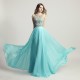 Aqua Green Prom Dress Beading Chiffon Party Gowns Women