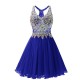 Short Prom Dress Beads Rhinestones Chiffon Party Dress