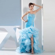 Sexy Ruffles High Low Sweetheart Prom Dress Off Shoulder