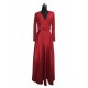 Elegant Red V Neck Prom Dress Floor Length Lace Taffeta Party Dress