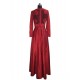 Elegant Red V Neck Prom Dress Floor Length Lace Taffeta Party Dress